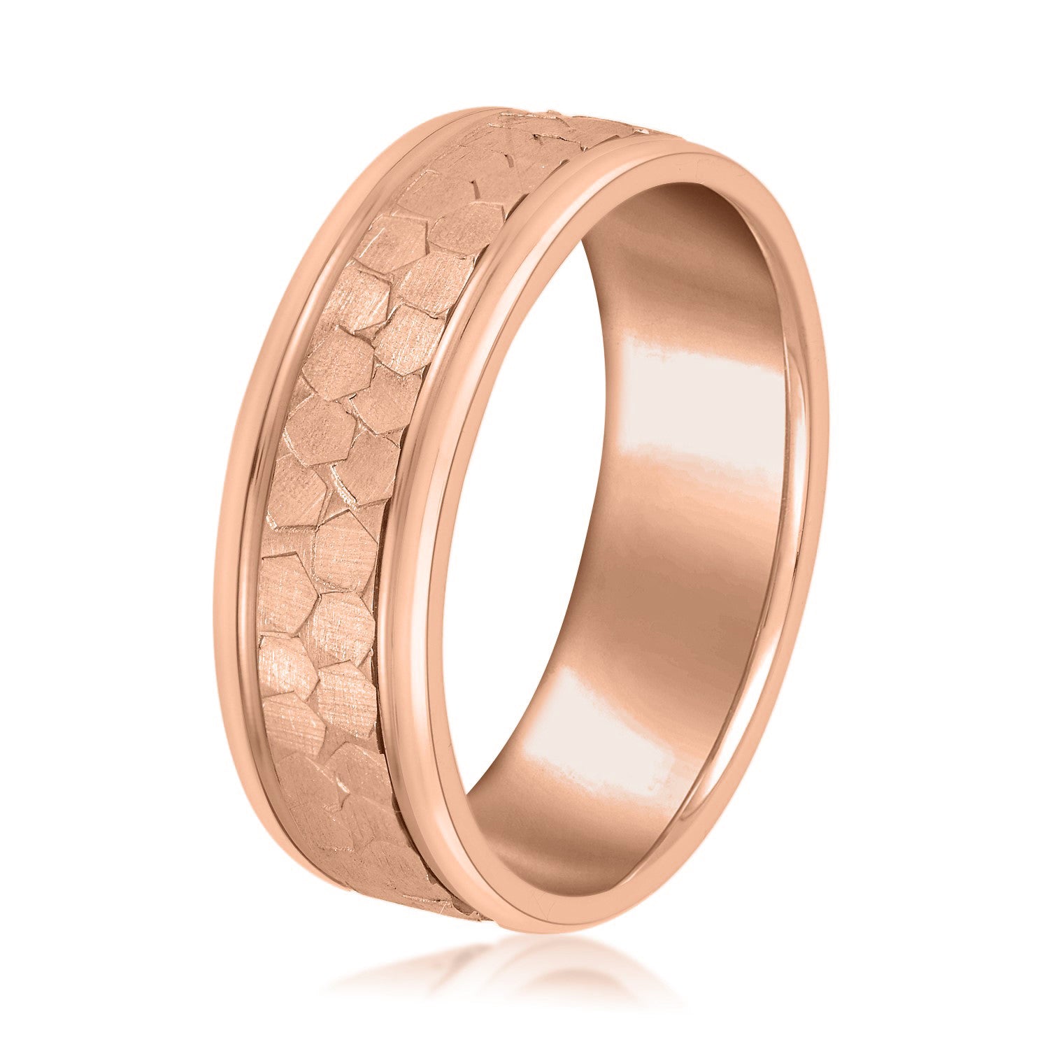 Men's Classic Flat Hammered Band-VIRABYANI
